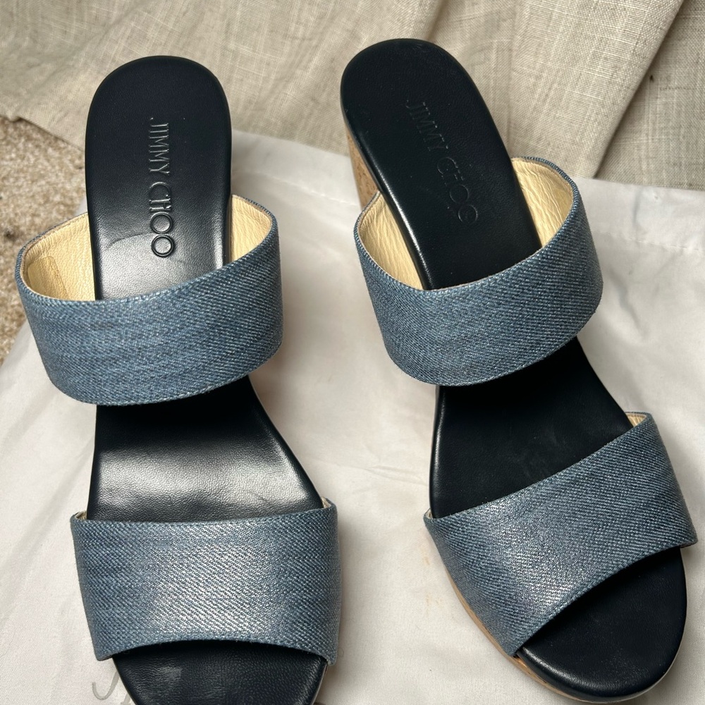 Jimmy Choo Parker 100 Cork Wedge Slides - image 2